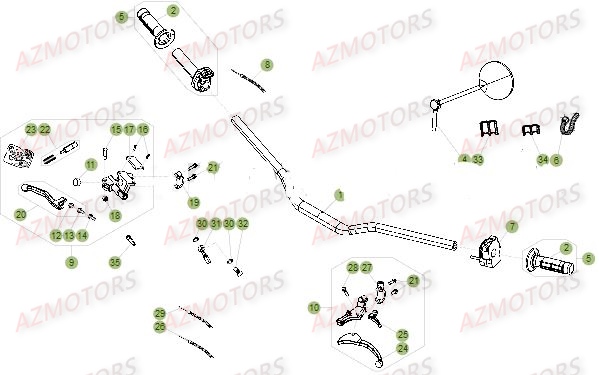 Commandes Guidon BETA Pièces Beta RR 50 MOTARD SPORT - 2015