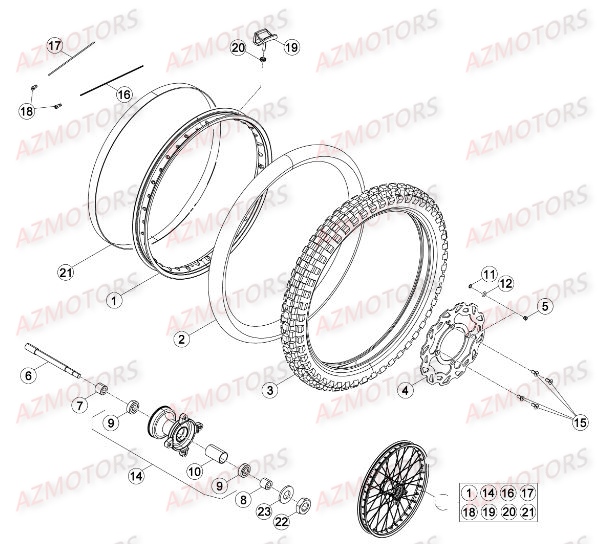 ROUE AVANT BETA 50 SM SPORT 15