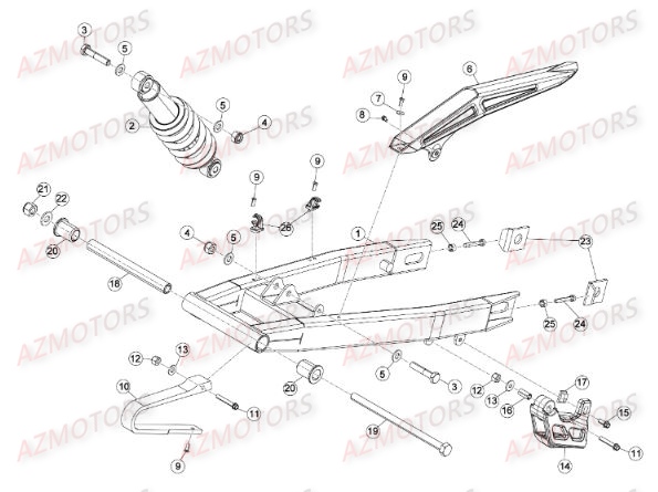 Suspension Arriere BETA Pièces Beta RR 50 MOTARD SPORT - 2015
