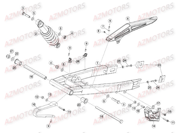 SUSPENSION ARRIERE pour 50 SM SPORT 15