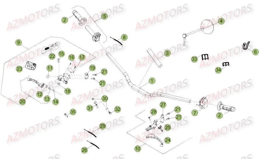 COMMANDES GUIDON pour 50 SM SPORT 16