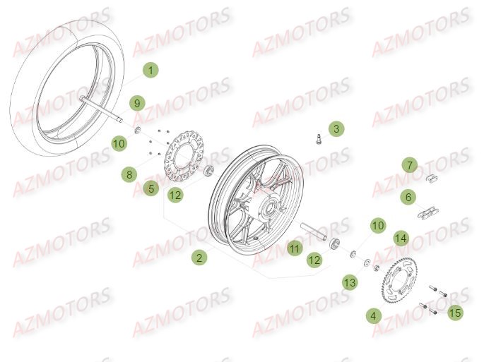 Roue Arriere BETA Pièces Beta RR 50 MOTARD SPORT - 2016