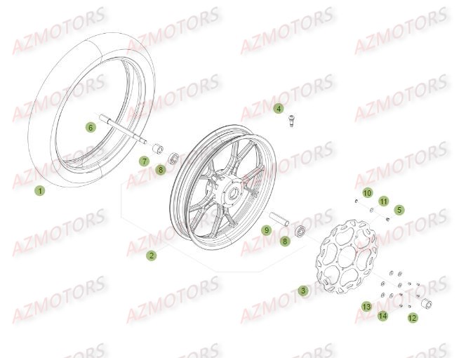 ROUE AVANT pour 50 SM SPORT 16