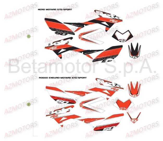Stickers Kit Deco BETA Pièces Beta RR 50 MOTARD SPORT - 2016