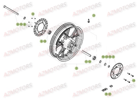 Roue Arriere BETA Pièces Beta RR 50 MOTARD SPORT - 2017