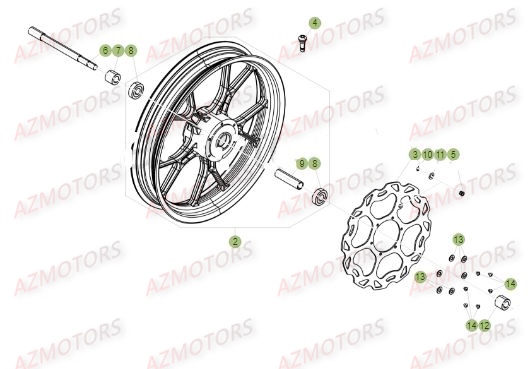 ROUE AVANT BETA 50 SM SPORT 17