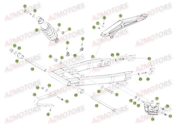 SUSPENSION ARRIERE pour 50 SM SPORT 17