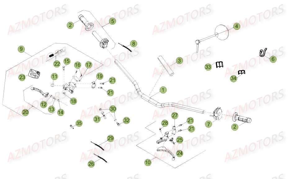 COMMANDES_GUIDON BETA Pièces BETA RR 50 MOTARD TRACK [2016]