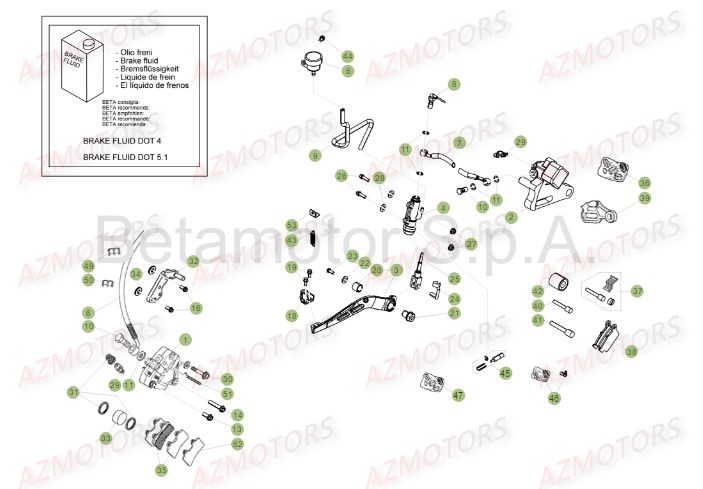 PASTILLES PINCE 25.03067/73 BETA pour FREINS de 50 SM STD 16