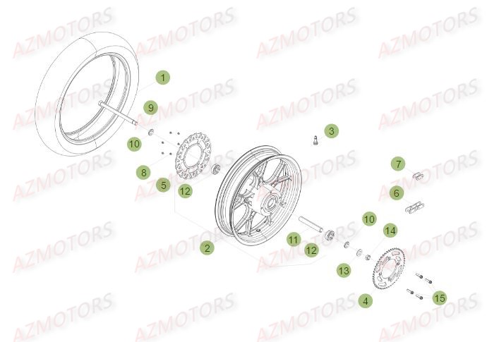 Roue Arriere BETA Pièces Beta 50 Motard STANDARD - 2016