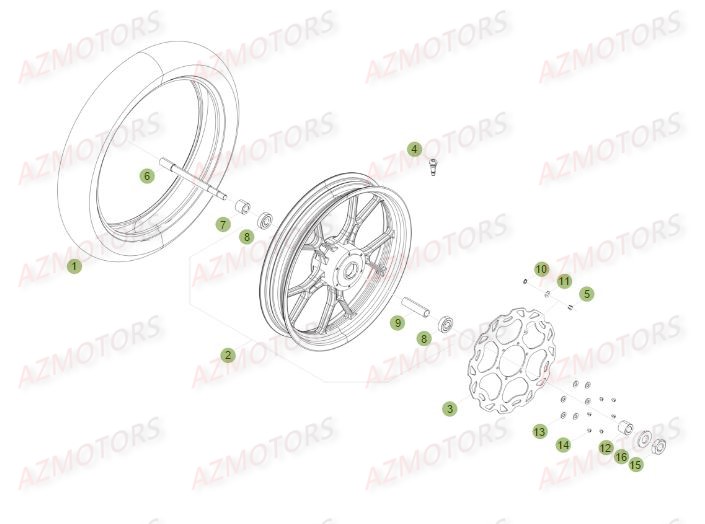 Roue Avant BETA Pièces Beta 50 Motard STANDARD - 2016