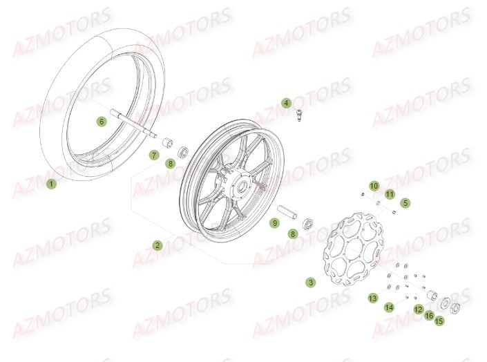 ROUE_AVANT BETA Pièces BETA RR 50 MOTARD TRACK [2016]