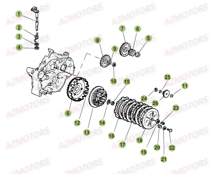 Transmission Principale Embrayage BETA Pièces Beta 50 Motard STANDARD - 2016