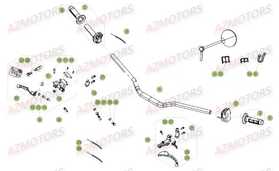 COMMANDES GUIDON pour 50 SM STD 17