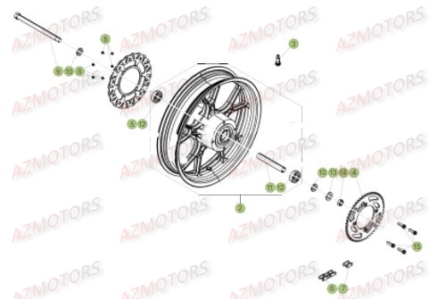Roue Arriere BETA Pièces Beta 50 RR Motard STANDARD - 2017