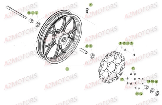Roue Avant BETA Pièces Beta 50 RR Motard STANDARD - 2017