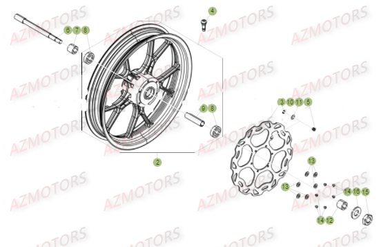 ROUE AVANT pour 50 SM STD 17