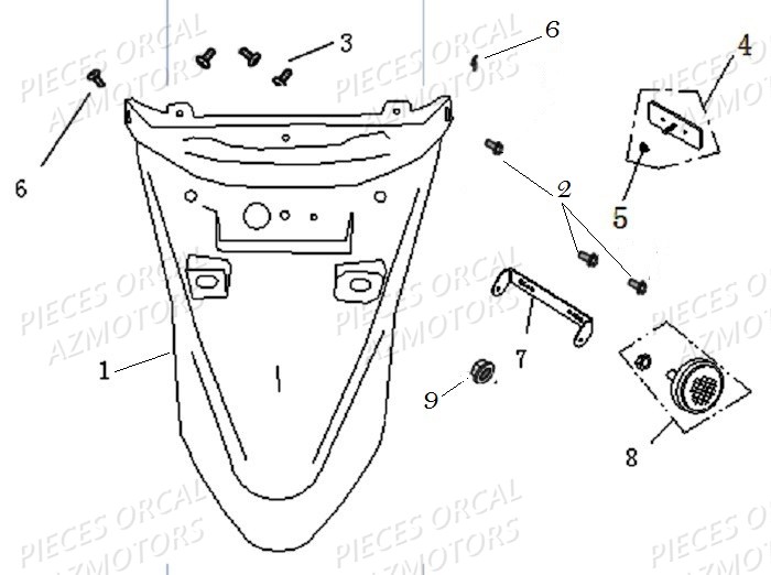 Bavette ORCAL Pièces Orcal KITE 50cc 4T Euro 3