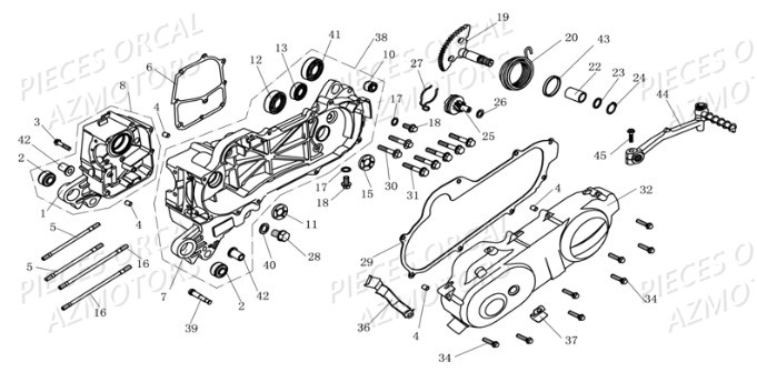 Carter Embrayage ORCAL Pièces Orcal KITE 50cc 4T Euro 3