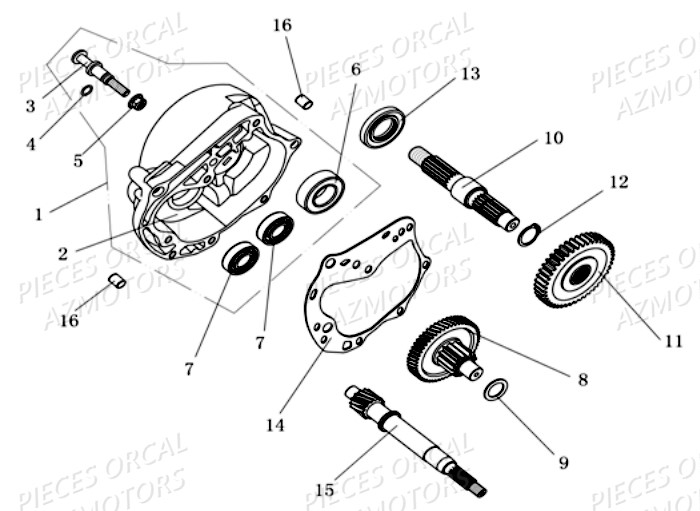 Carter Transmission ORCAL Pièces Orcal KITE 50cc 4T Euro 3