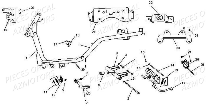 Chassis ORCAL Pièces Orcal KITE 50cc 4T Euro 3