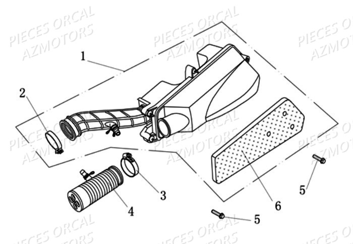 Filtre A Air ORCAL Pièces Orcal KITE 50cc 4T Euro 3