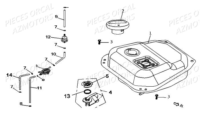 Reservoir ORCAL Pièces Orcal KITE 50cc 4T Euro 3