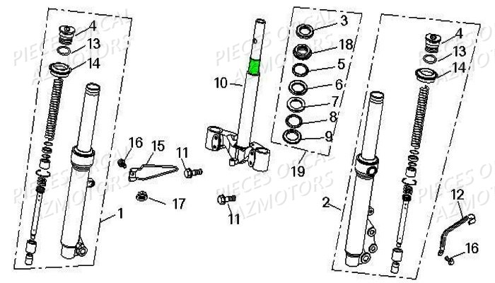 Te De Fourche ORCAL Pièces Orcal KITE 50cc 4T Euro 3