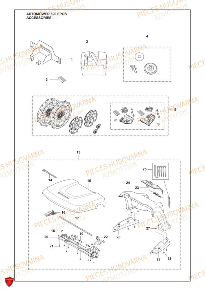 Accessoires HUSQVARNA PIECES 520 EPOS ROBOT TONDEUSE HUSQVARNA