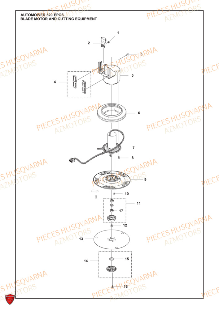 Moteur Et Equipement De Coupe HUSQVARNA PIECES 520 EPOS ROBOT TONDEUSE HUSQVARNA