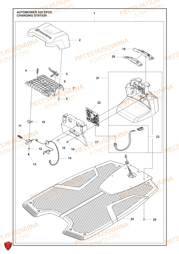 Station De Charge HUSQVARNA PIECES 520 EPOS ROBOT TONDEUSE HUSQVARNA