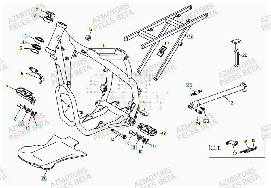 Accessoires Du Chassis BETA Pièces BETA RR 4T 525 - 2007