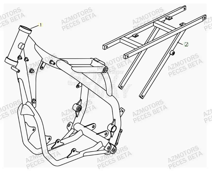 Chassis BETA Pièces BETA RR 4T 525 - 2007