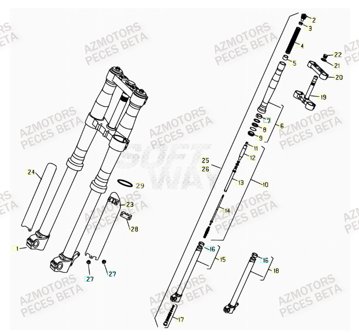 Fourche BETA Pièces BETA RR 4T 525 - 2007