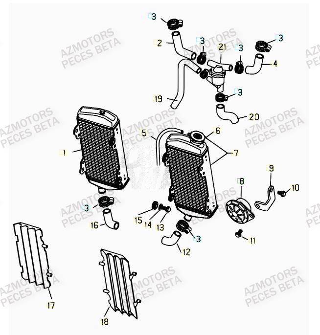 Radiateur BETA Pièces BETA RR 4T 525 - 2007