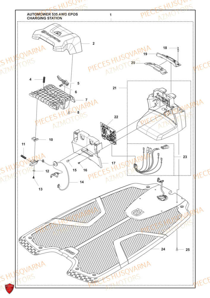 Station De Charge HUSQVARNA PIECES 535 AWD EPOS ROBOT TONDEUSE HUSQVARNA