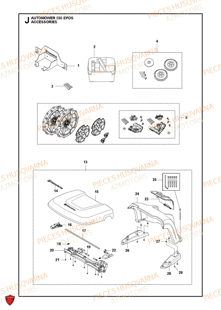 Accessoires HUSQVARNA PIECES 550 EPOS ROBOT TONDEUSE HUSQVARNA