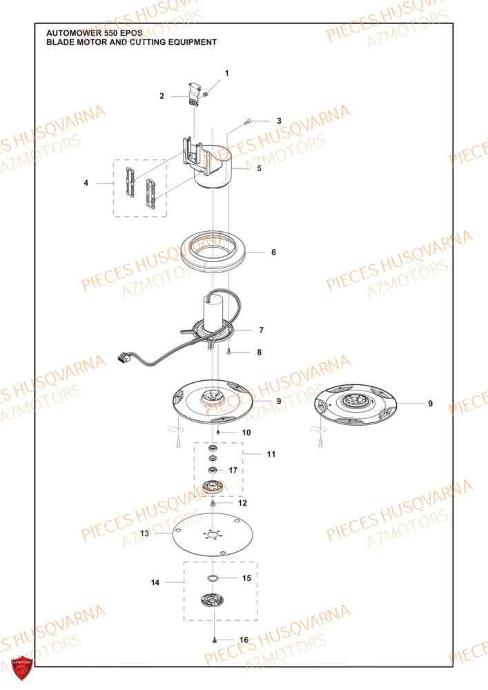 Moteur  Et Equipement De Coupe HUSQVARNA PIECES 550 EPOS ROBOT TONDEUSE HUSQVARNA