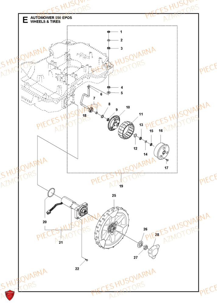 Roues Et Pneus HUSQVARNA PIECES 550 EPOS ROBOT TONDEUSE HUSQVARNA