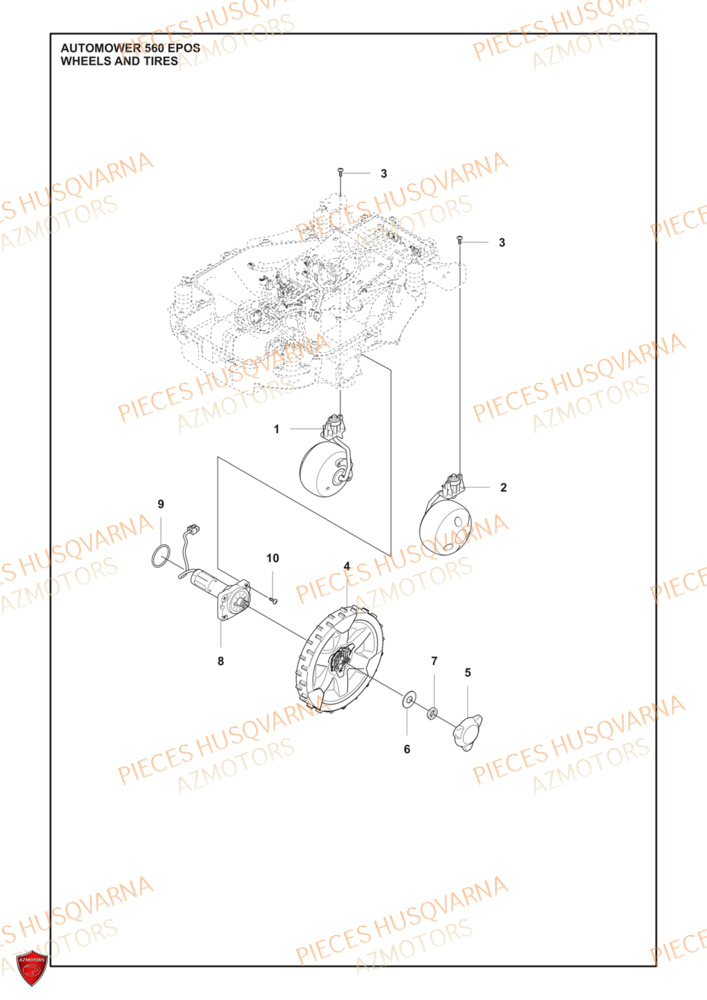 Roues Et Pneus HUSQVARNA PIECES 560 EPOS ROBOT TONDEUSE HUSQVARNA