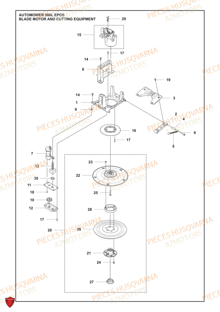 Moteur Et Equipement De Coupe HUSQVARNA PIECES 580L EPOS ROBOT TONDEUSE HUSQVARNA