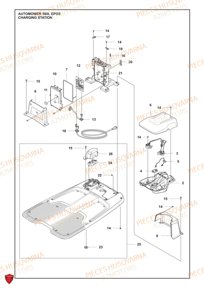 Station De Charge HUSQVARNA PIECES 580L EPOS ROBOT TONDEUSE HUSQVARNA