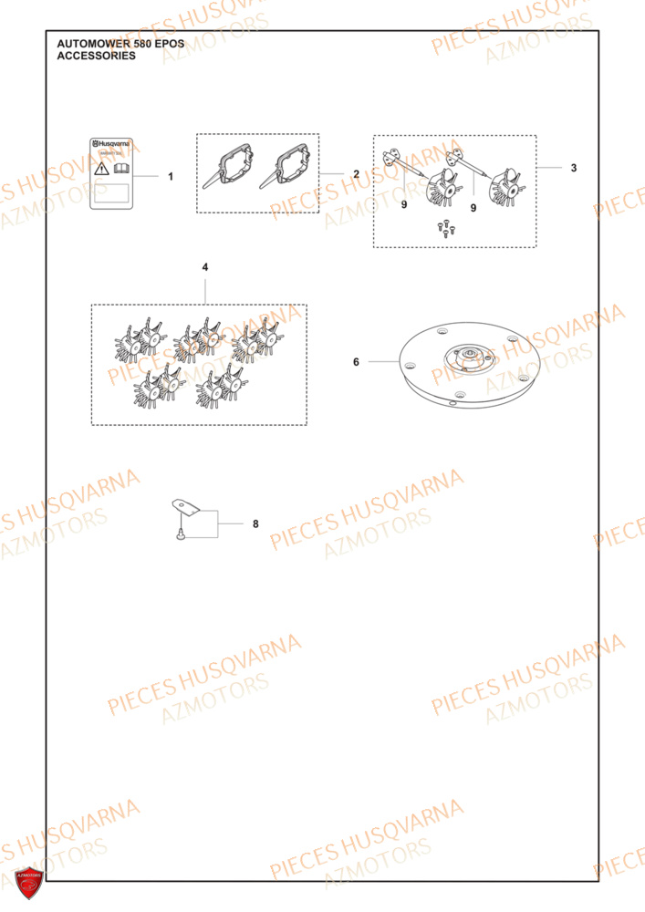 Accessoires HUSQVARNA PIECES 580 EPOS ROBOT TONDEUSE HUSQVARNA