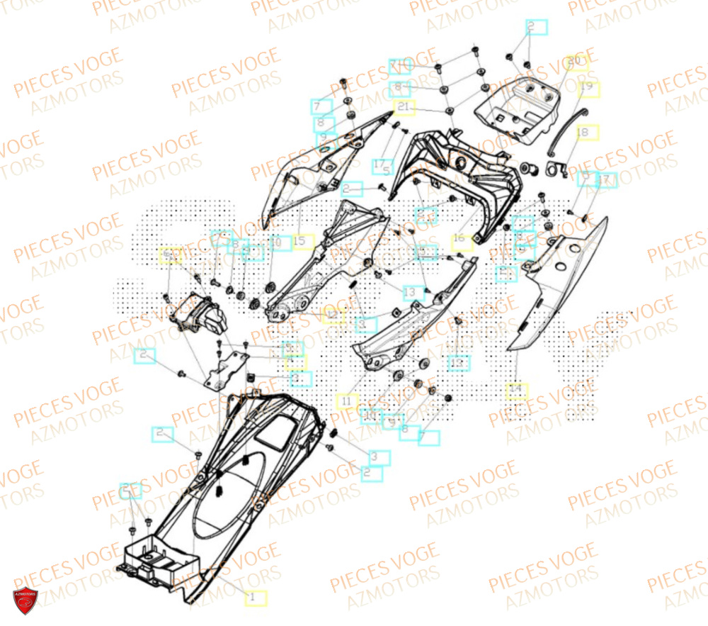 Carenage Arriere VOGE Pieces VOGE 625R EURO 5+