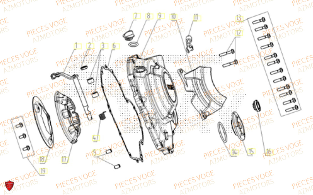 Couvre Carter Droit VOGE Pieces VOGE 625R EURO 5+