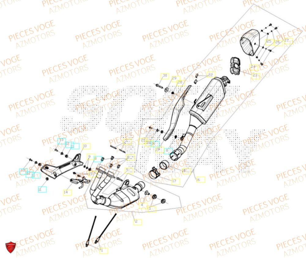 Echappement VOGE Pieces VOGE 625R EURO 5+