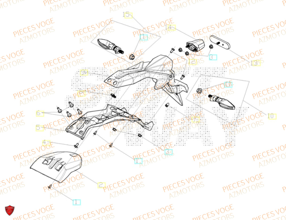 Garde Boue Arriere VOGE Pieces VOGE 625R EURO 5+