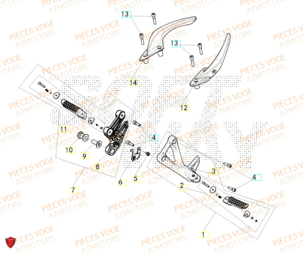 Repose Pied Arriere VOGE Pieces VOGE 625R EURO 5+
