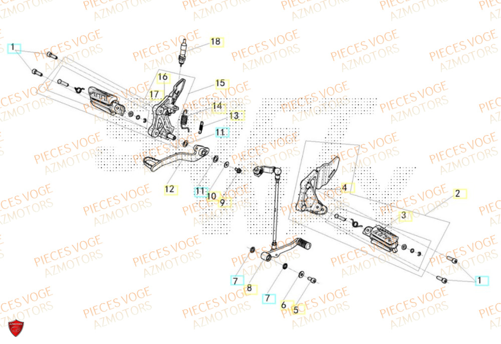 Repose Pied Avant VOGE Pieces VOGE 625R EURO 5+
