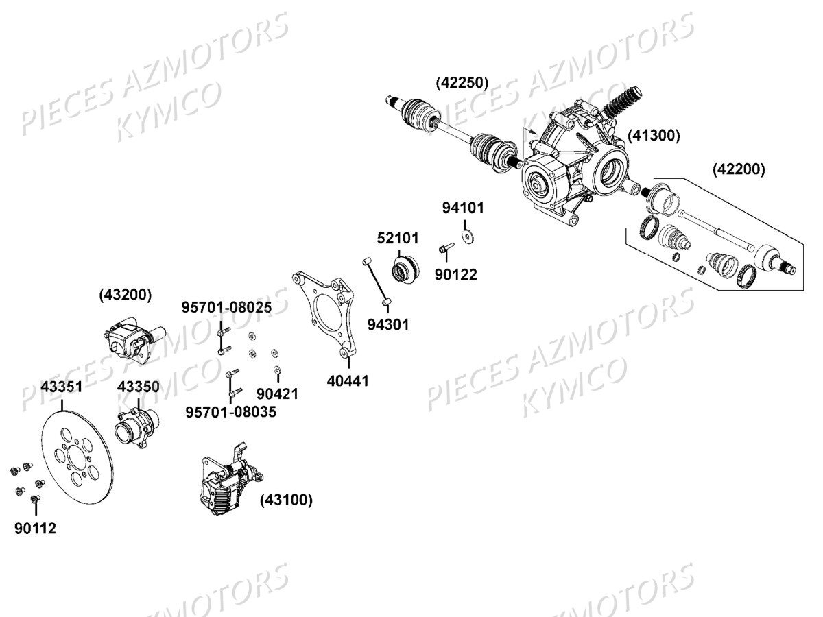 DISQUE_DE_FREIN_ARRIERE KYMCO Pièces Quad Kymco MXU 700 EX IRS 4X4 INJECTION 4T EURO II